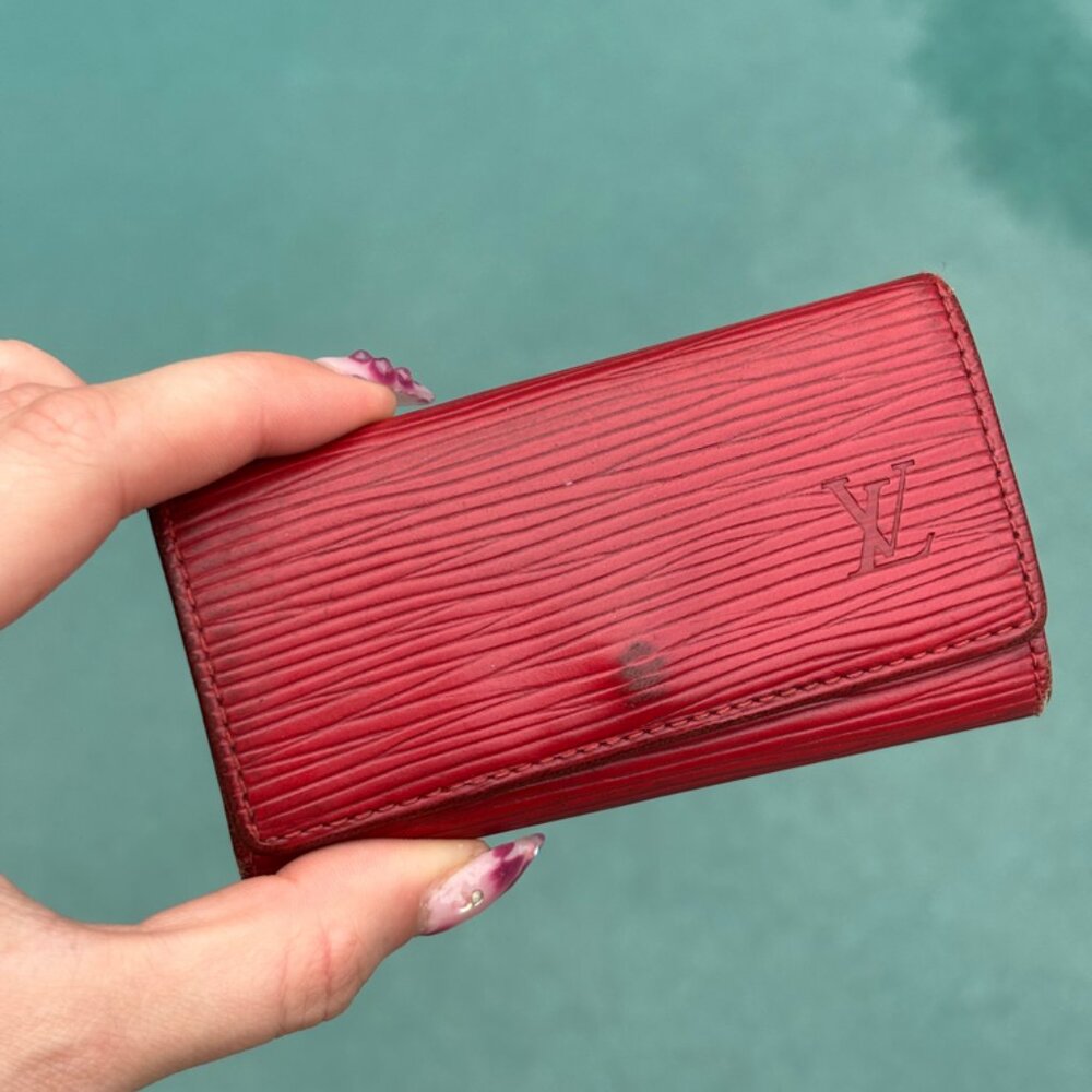 Louis Vuitton Red Epi Leather Key Case Wallet